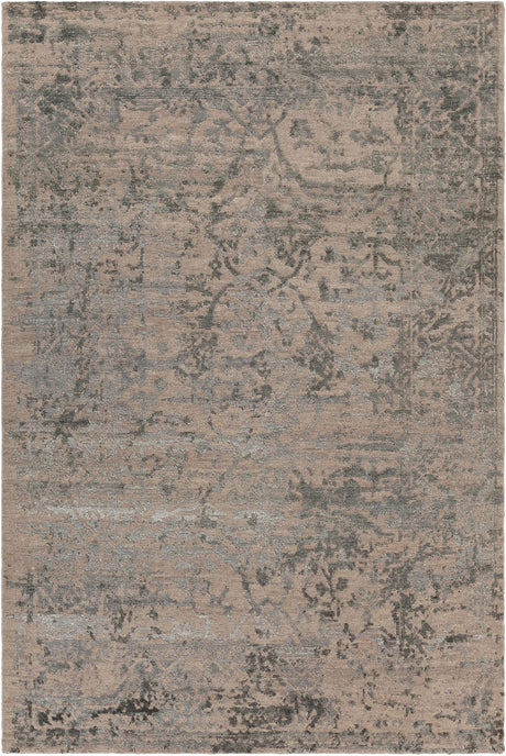 Chandra Sasha SAS-47003 Turquoise Blue and Silver rug, flat view