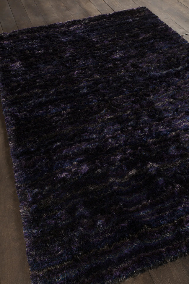 Chandra Savona SAV-16701 Purple and Grey and Blue rug, angled side view
