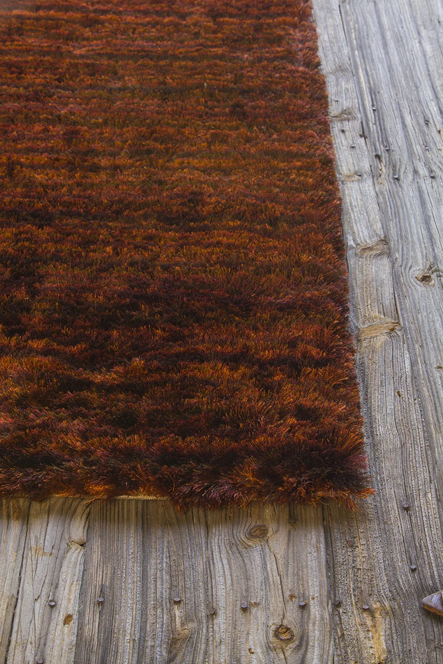 Chandra Savona SAV-16703 Red and Orange and Brown rug, corner detail