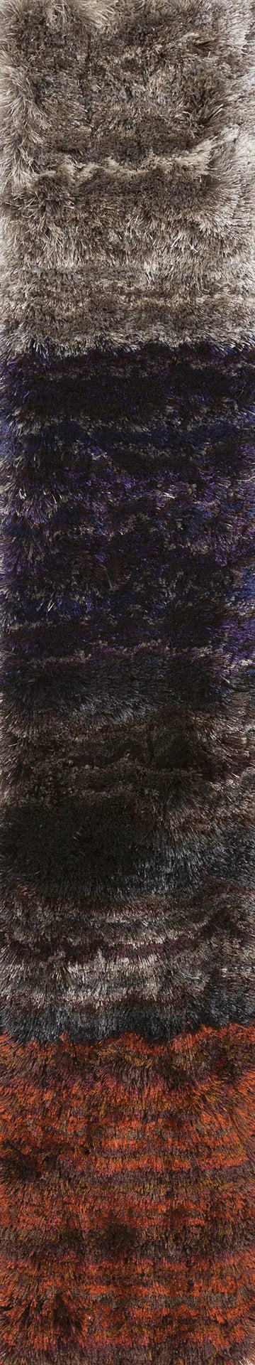 Chandra Savona sample color blanket, Purple and Grey and Blue