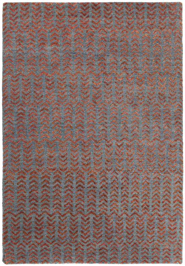 Chandra Selene SEL-48903 Blue and Rust rug, flat view