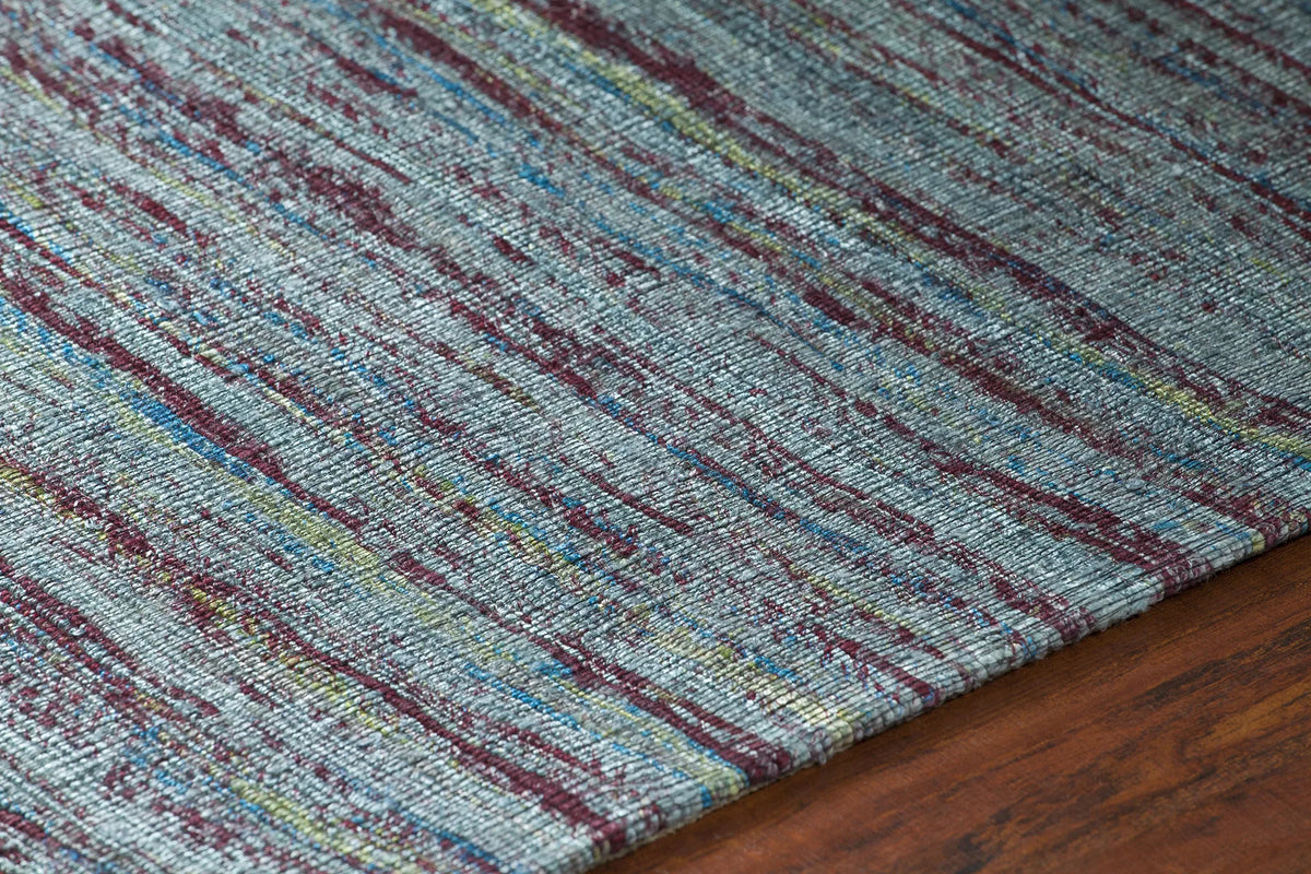 Chandra Shenaz SHE-31203 Blue rug, side detail view