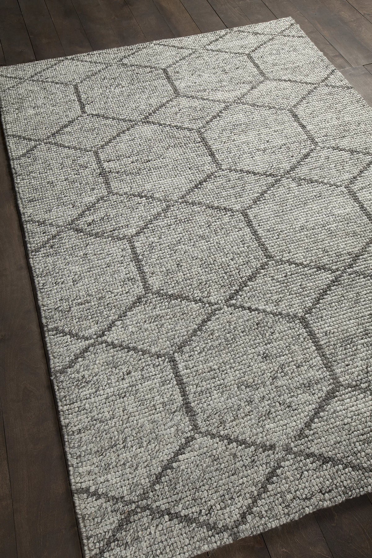 Chandra Slone SLO-32802 Silver rug, angled side view