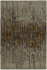 Chandra Spring SPR-29100 Grey and Taupe and Brown and Yellow and Black rug, flat view