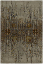 Chandra Spring SPR-29100 Grey and Taupe and Brown and Yellow and Black rug, flat view