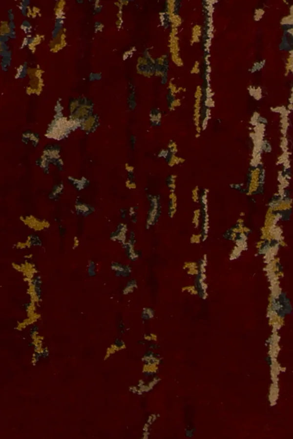 Chandra Spring SPR-29104 Maroon and Gold and Tan and Black and Grey rug, texture close-up