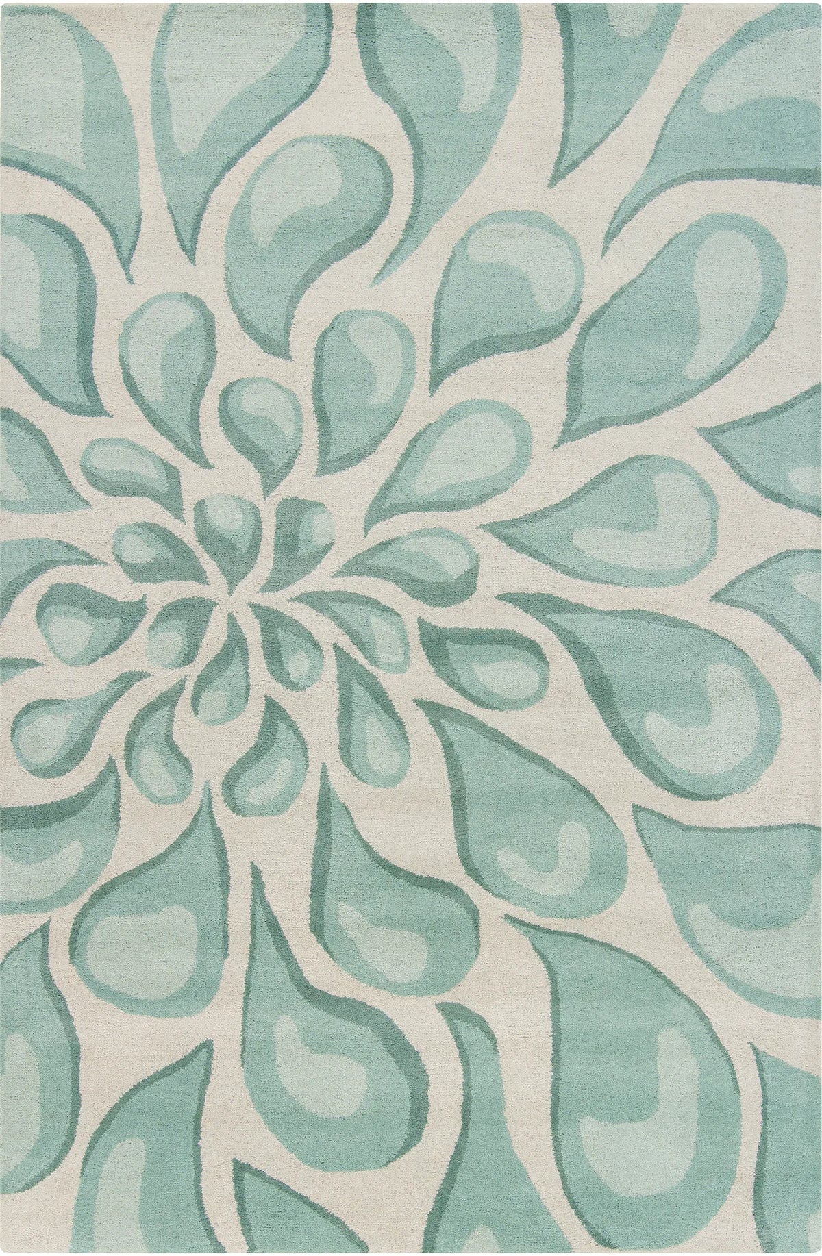 Chandra Stella STE-52009 Beige and Light Aqua rug, flat view