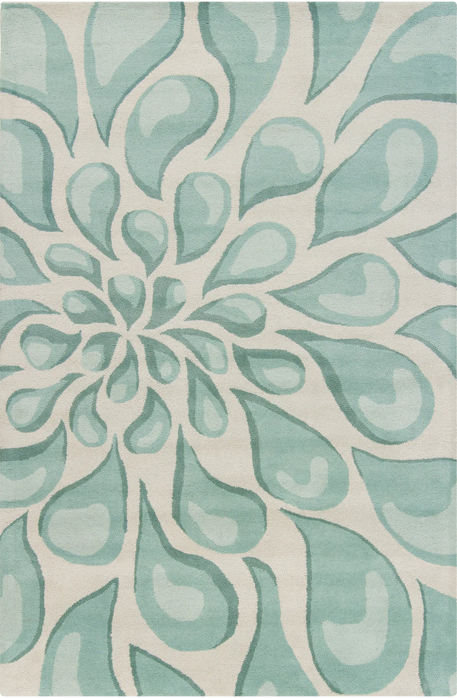 Chandra Stella STE-52009 Beige and Light Aqua rug, flat view