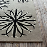 Chandra Stella STE-52048 Taupe and Black and Ivory rug, corner detail