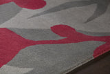 Chandra Stella STE-52086 Grey and Red rug, side detail view