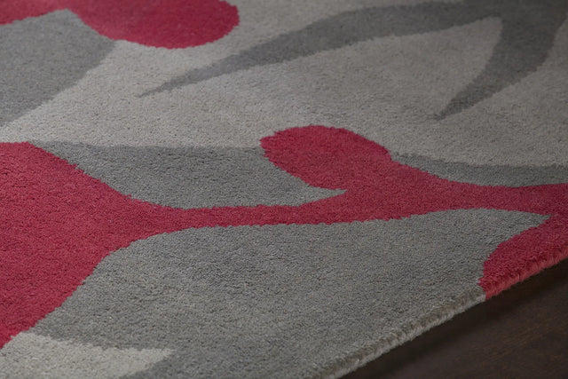 Chandra Stella STE-52086 Grey and Red rug, side detail view