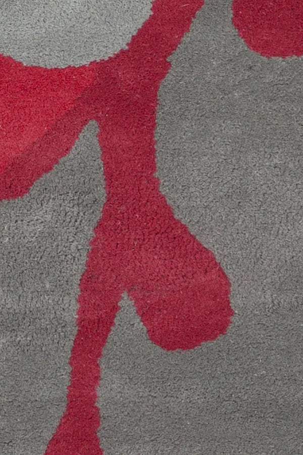 Chandra Stella STE-52086 Grey and Red rug, texture close-up