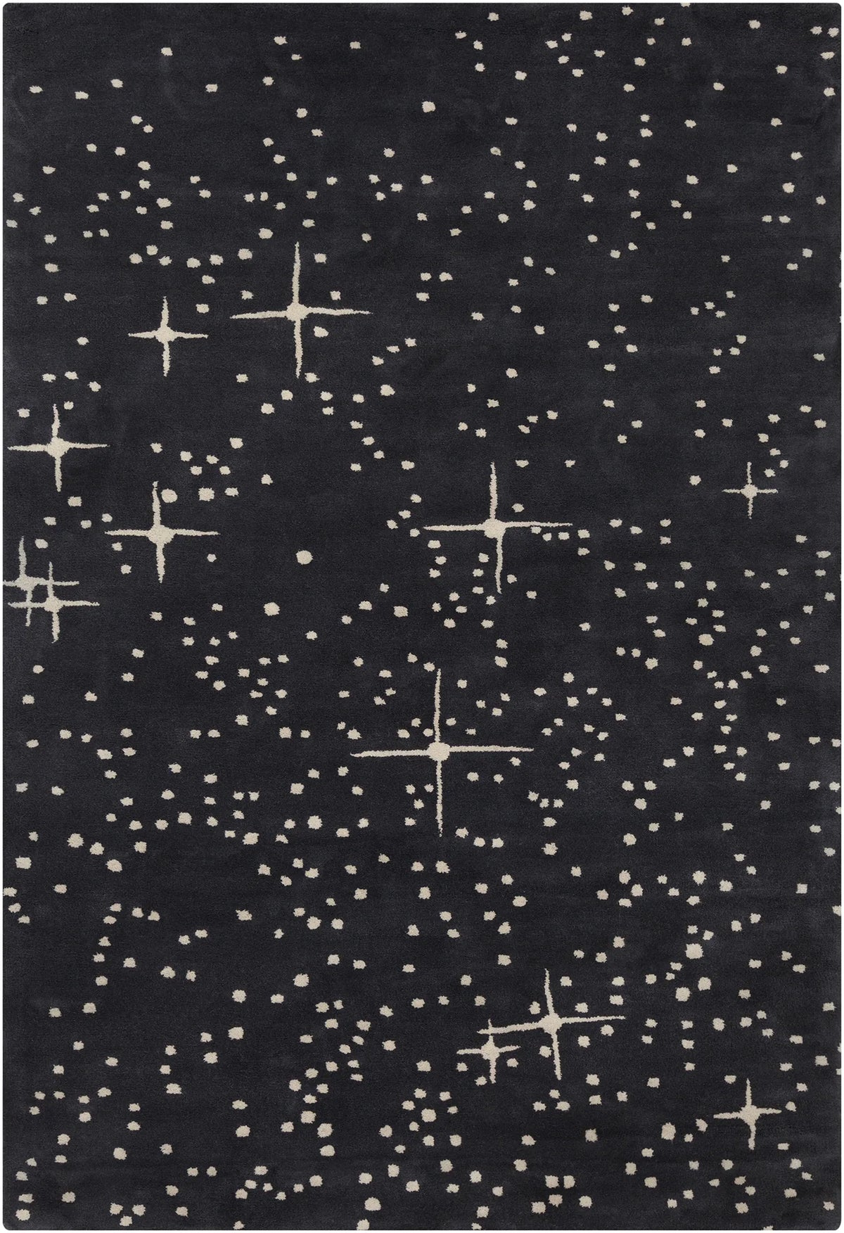 Chandra Stella STE-52115 Black and Ivory rug, flat view