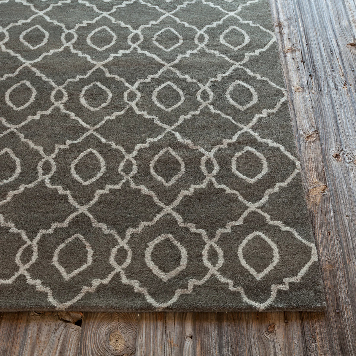 Chandra Stella STE-52124 Charcoal and Cream rug, corner detail