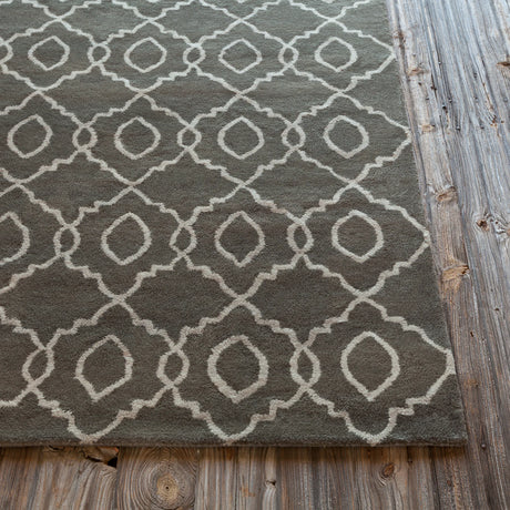 Chandra Stella STE-52124 Charcoal and Cream rug, corner detail