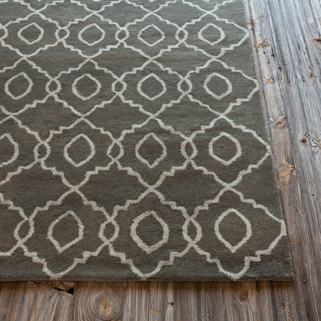 Chandra Stella STE-52124 Charcoal and Cream rug, corner detail