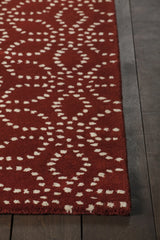 Chandra Stella STE-52135 Red and White rug, corner detail