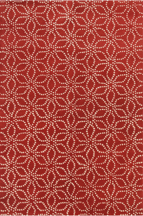 Chandra Stella STE-52135 Red and White rug, flat view