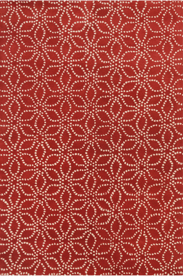 Chandra Stella STE-52135 Red and White rug, flat view