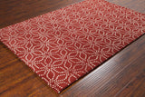 Chandra Stella STE-52135 Red and White rug, styled detail view