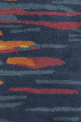 Chandra Stella STE-52166 Blue and Grey and Red and Orange rug, texture close-up