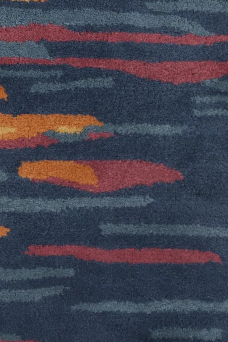 Chandra Stella STE-52166 Blue and Grey and Red and Orange rug, texture close-up