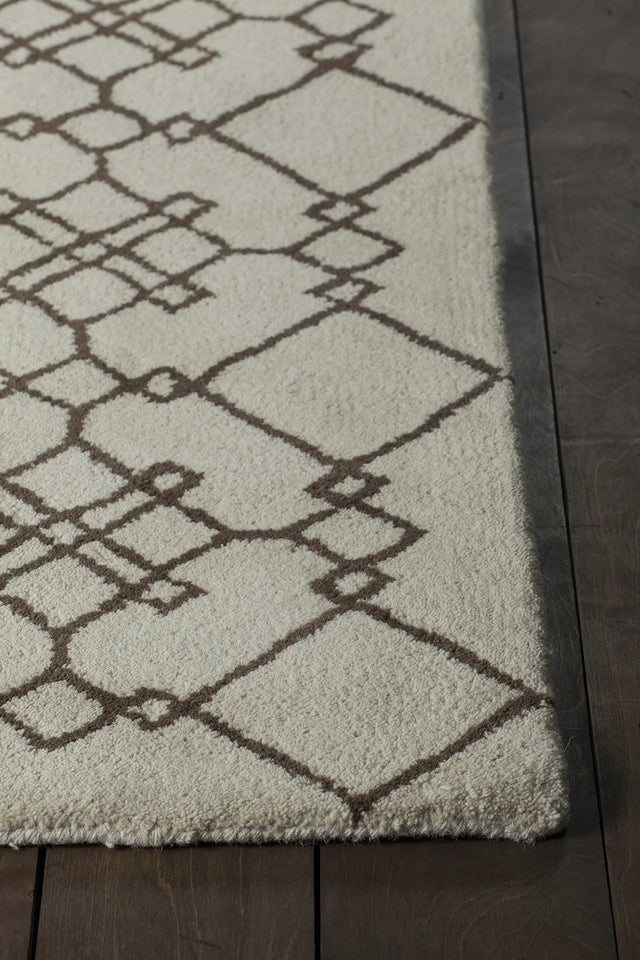 Chandra Stella STE-52174 Cream and Brown rug, corner detail