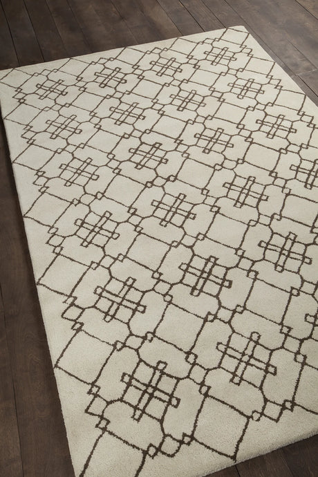 Chandra Stella STE-52174 Cream and Brown rug, angled side view