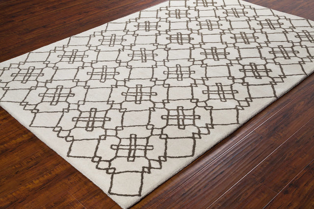 Chandra Stella STE-52174 Cream and Brown rug, styled detail view