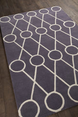 Chandra Stella STE-52179 Dark Grey and Cream rug, angled side view