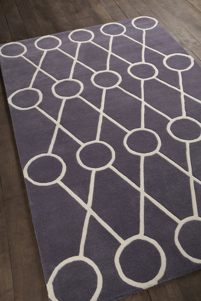 Chandra Stella STE-52179 Dark Grey and Cream rug, angled side view