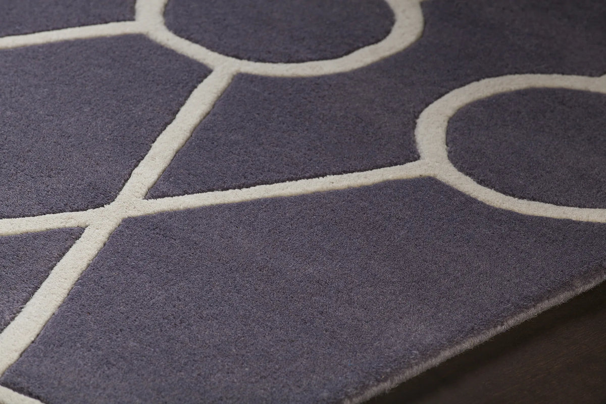 Chandra Stella STE-52179 Dark Grey and Cream rug, side detail view