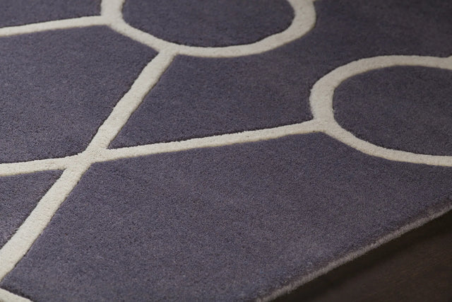 Chandra Stella STE-52179 Dark Grey and Cream rug, side detail view