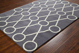 Chandra Stella STE-52179 Dark Grey and Cream rug, styled detail view