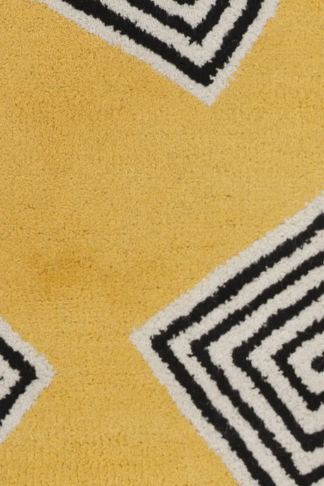 Chandra Stella STE-52215 Yellow and Cream and Black rug, texture close-up