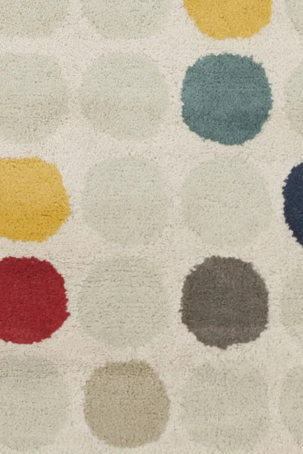 Chandra Stella STE-52219 Cream and Beige and Red and Yellow and Blue rug, texture close-up
