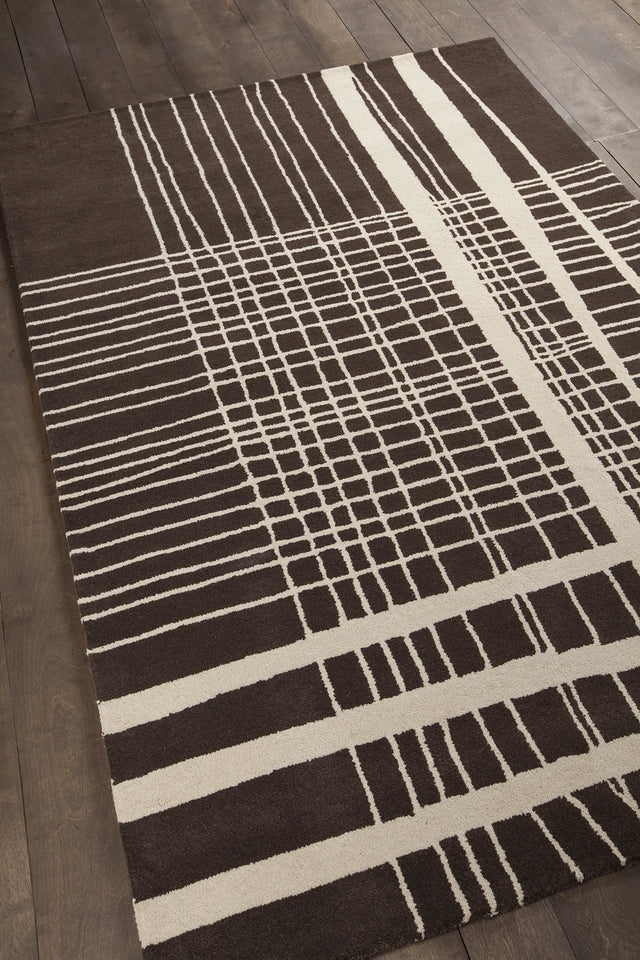 Chandra Stella STE-52220 Brown and Cream rug, angled side view
