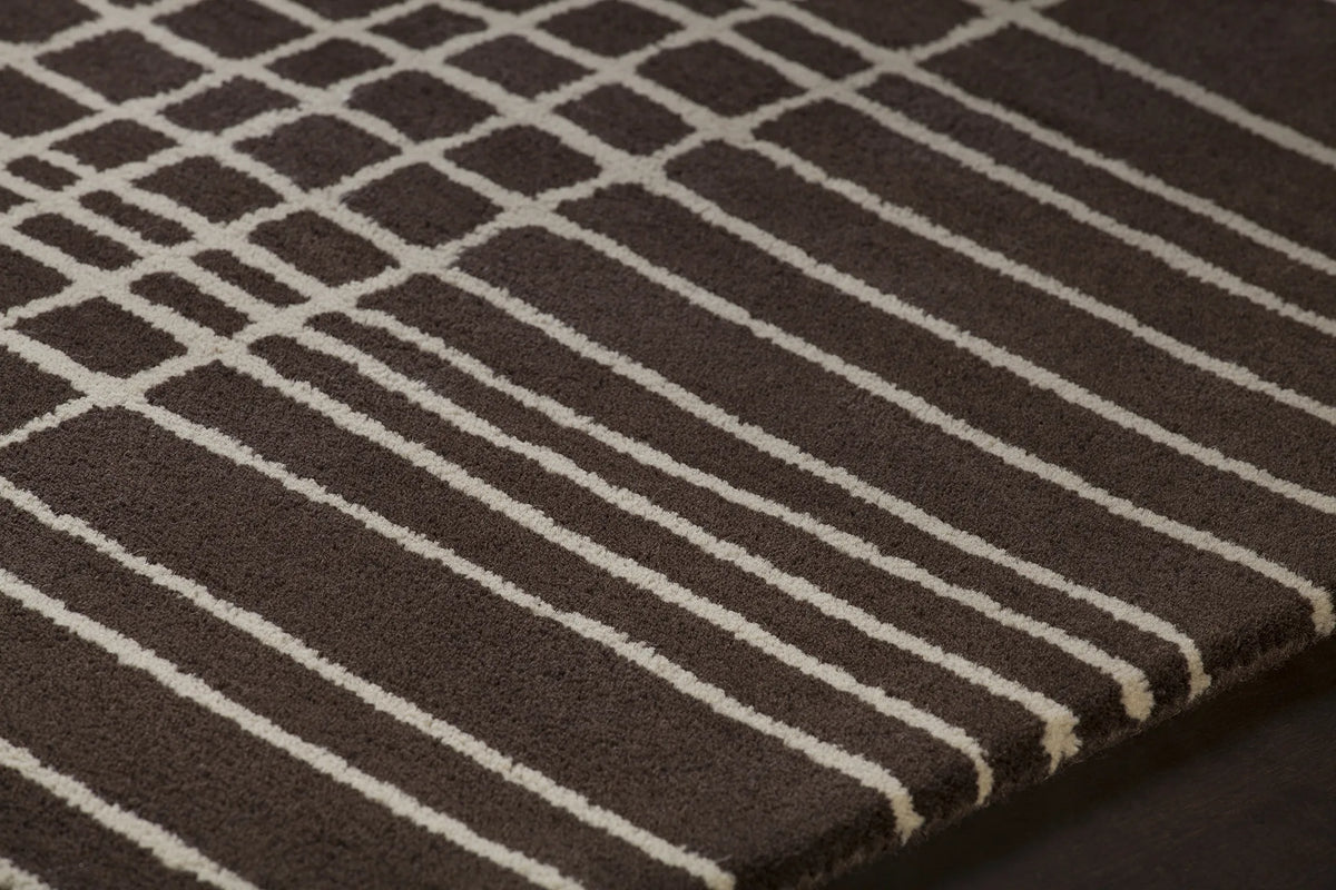 Chandra Stella STE-52220 Brown and Cream rug, side detail view