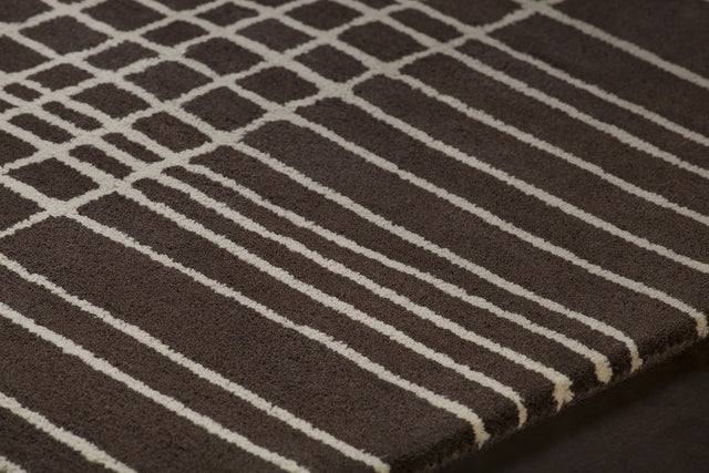 Chandra Stella STE-52220 Brown and Cream rug, side detail view
