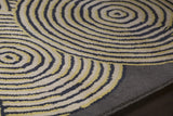 Chandra Stella STE-52239 Grey and Cream and Yellow rug, side detail view