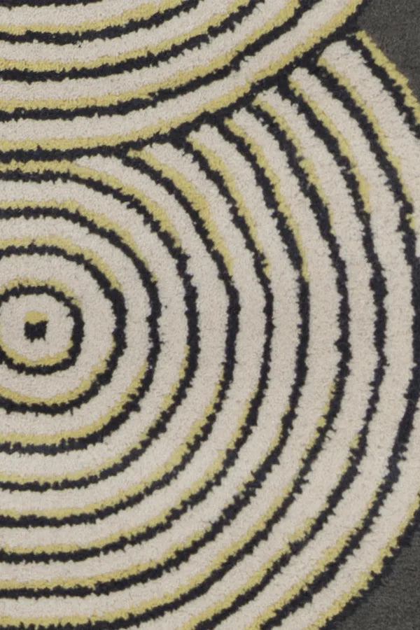 Chandra Stella STE-52239 Grey and Cream and Yellow rug, texture close-up
