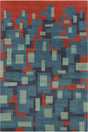 Chandra Stella STE-52249 Blue and Red and Charcoal rug, flat view