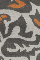 Chandra Stella STE-52253 Grey and White and Orange rug, texture close-up
