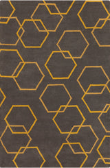 Chandra Stella STE-52258 Charcoal and Yellow rug, flat view