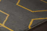 Chandra Stella STE-52258 Charcoal and Yellow rug, side detail view