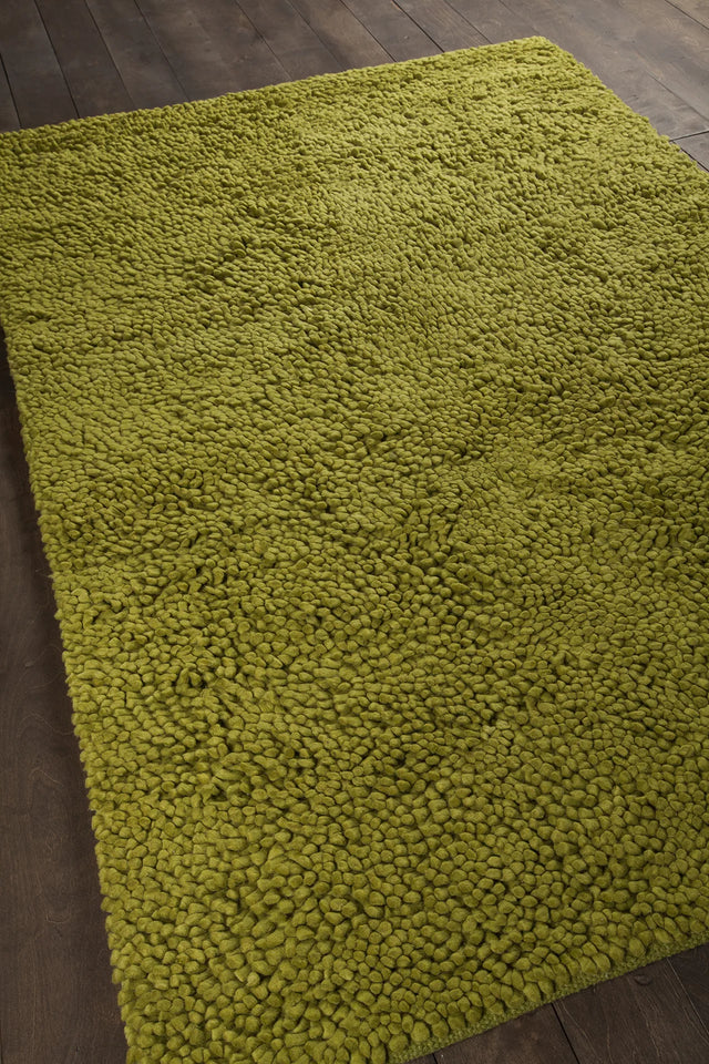 Chandra Strata STR-1108 Green rug, angled side view