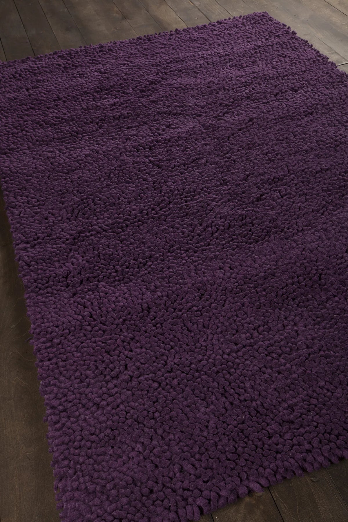 Chandra Strata STR-1126 Purple rug, angled side view