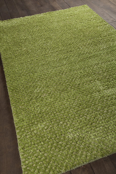 Chandra Strata STR-1163 Green rug, angled side view