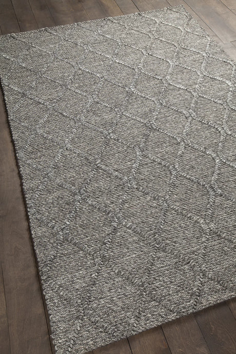 Chandra Sujan SUJ-34702 Charcoal rug, angled side view