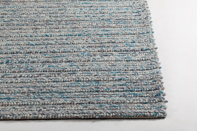 Chandra Sylvie SYL-48000 Blue and Grey and White rug, corner detail
